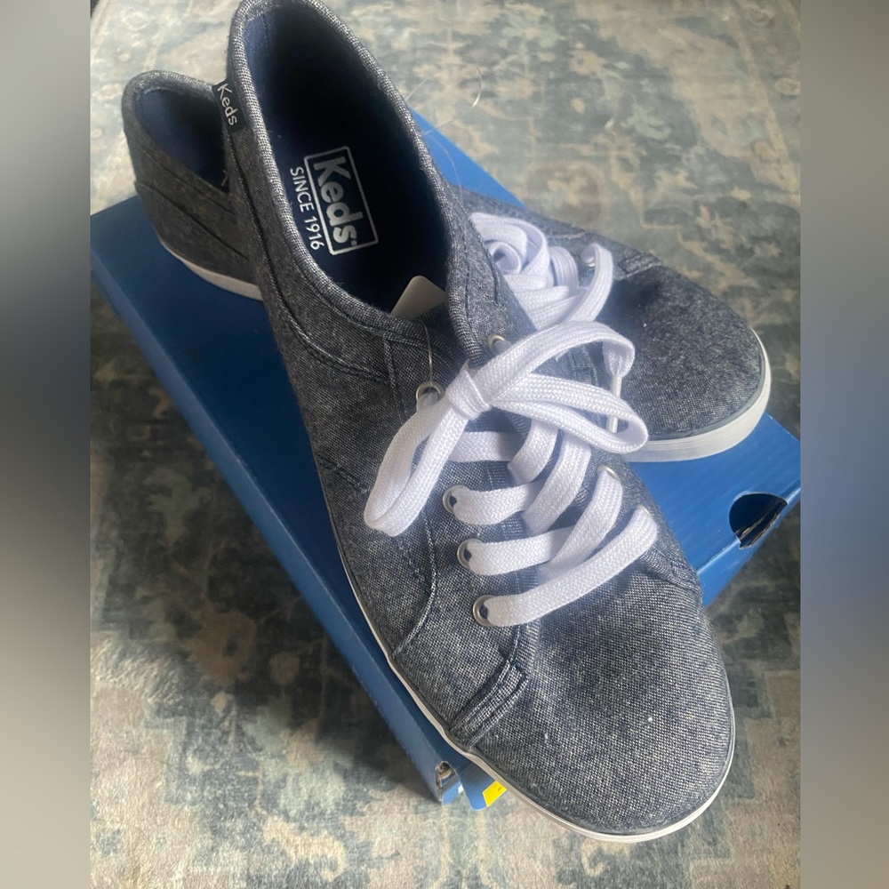 Brand new in box, Keds, chambray sneaker, size 8